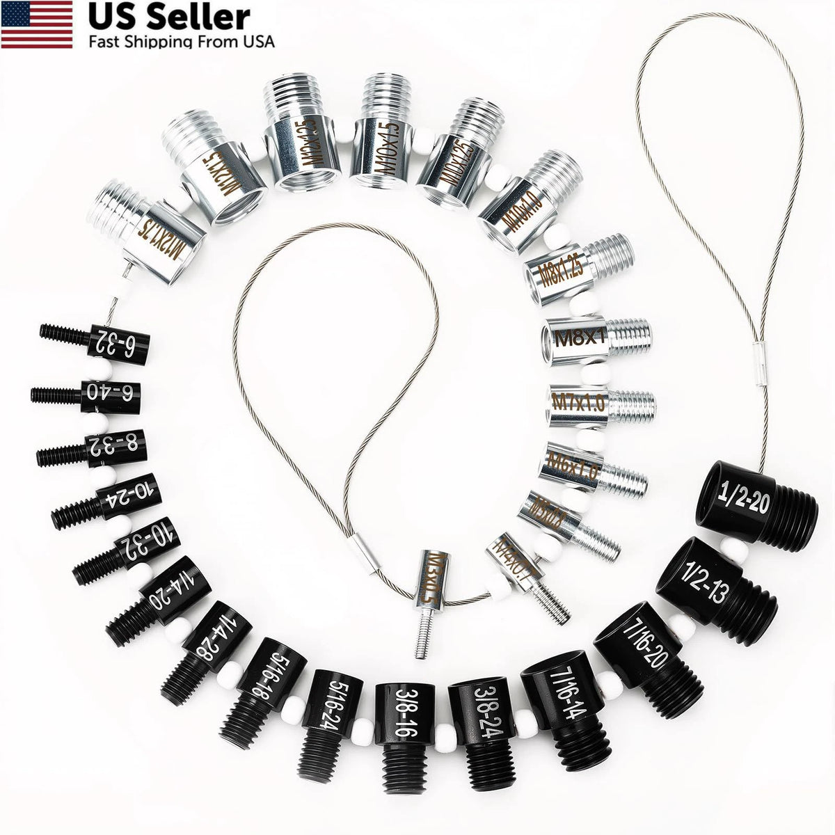 Nut and Bolt Thread Checker 28 Gauges for Automotive (15 Inch & 13 Metric)