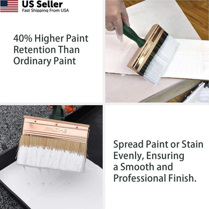 3X Deck Stain Brush Set for Automotive Detailing (4", 5", 6")