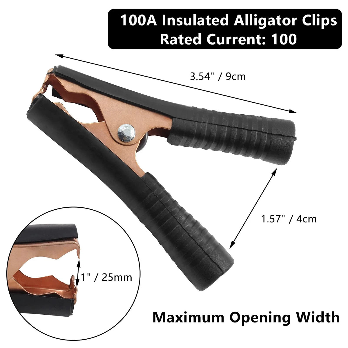 10Pcs 100A Insulated Heavy Duty Alligator Clips