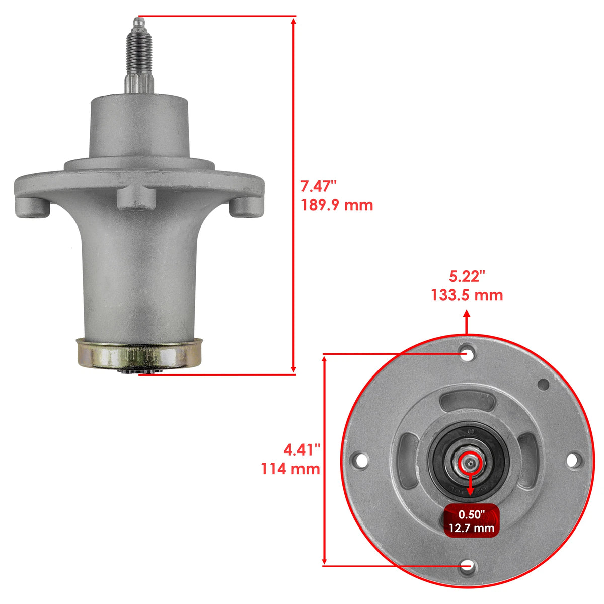 52" Deck Spindle with Pulley & Blade for Husqvarna EZ5221 EZ5224 EZ5225 EZ5226 (SD1563+PY1013+MB3033)