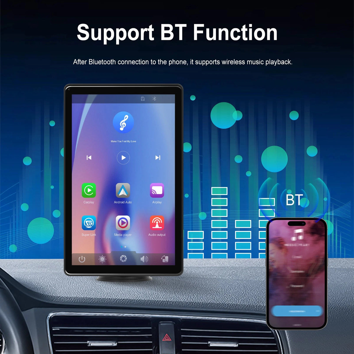 8" Touch Screen Display for Apple CarPlay Android Auto (E301-C188)