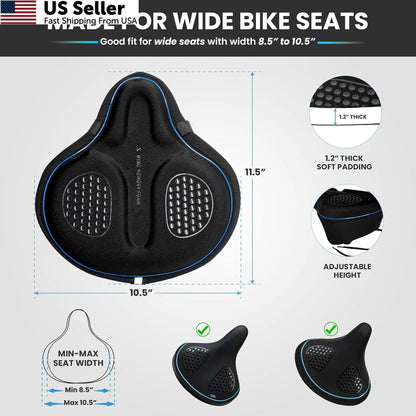 Memory Foam Wide Bike Seat Cover for X WING