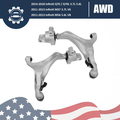 2X Lower Control Arms for Infiniti Q70 Q70L M37 M56 (2014–2020)