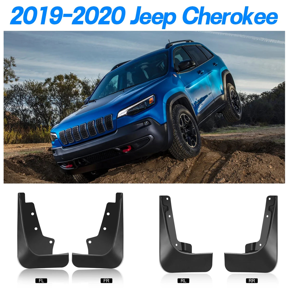 Splash Guards Mud Flaps for Jeep Cherokee 2019–2023 (2.0L 2.4L)