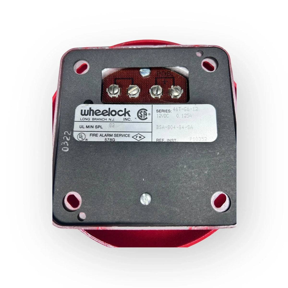 Vibrating Fire Alarm 6'' for Wheelock 46T-G6-12-R (Indoor/Outdoor)