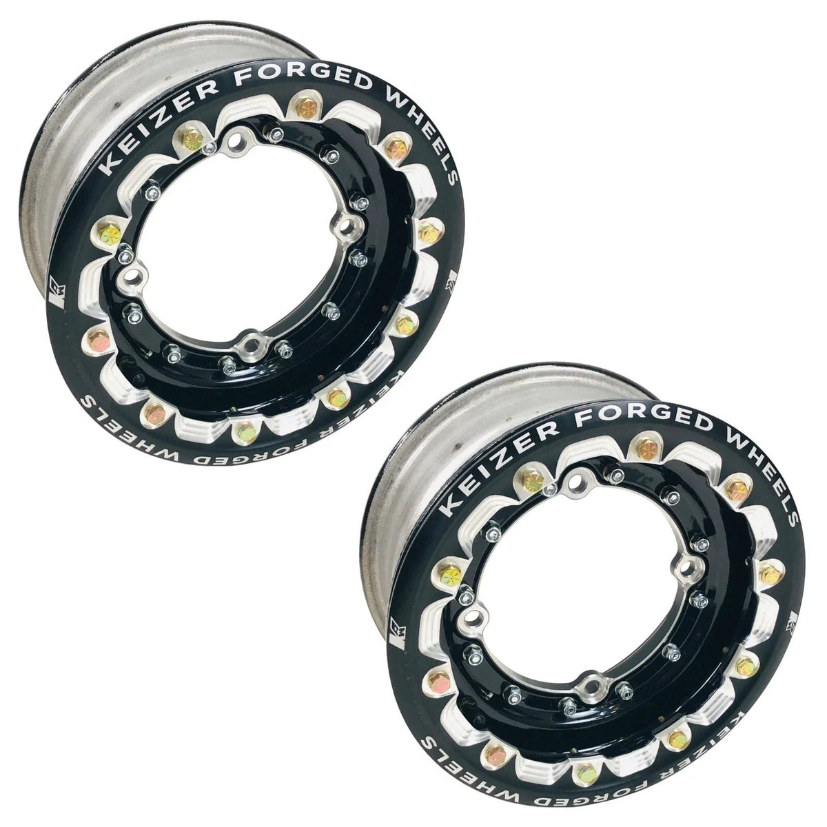 Set of 2 Keizer Racing Beadlock Wheels 9" Rear 10" Front for Honda TRX 250R 450R 450ER