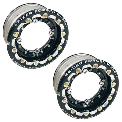 Set of 2 Keizer Racing Beadlock Wheels 9" Rear 10" Front for Honda TRX 250R 450R 450ER