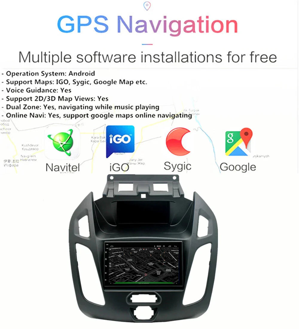 7" Android 13 Stereo Radio GPS Navi WiFi for Ford Transit Tourneo Connect (14-18)