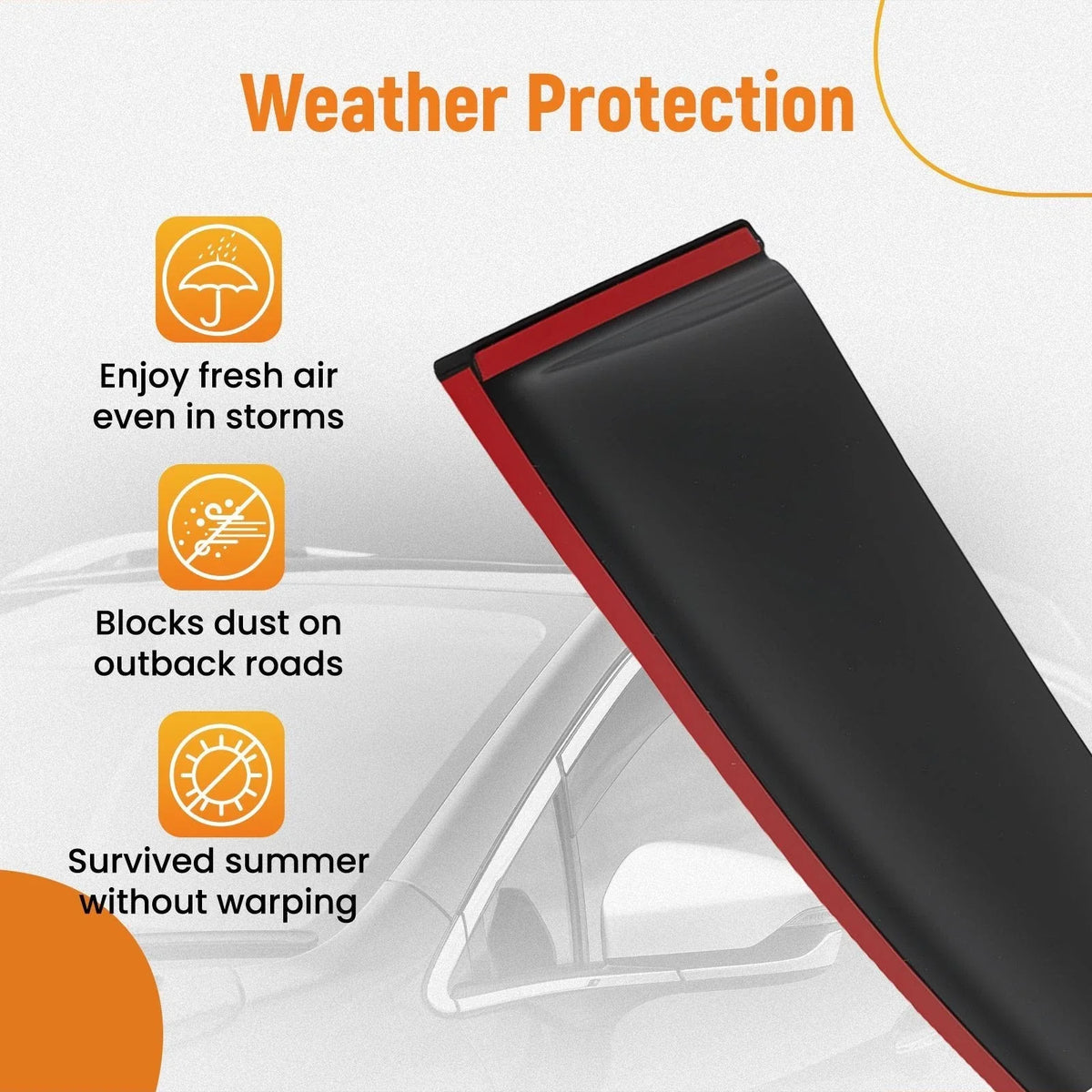 Set of 4 Side Window Deflectors for Hyundai Accent Sedan (2018–2022) Black