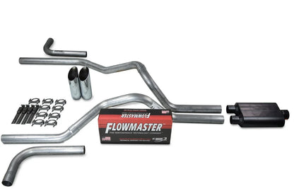2.5" Dual Exhaust Kit for Dodge Ram 1500 (2009–2018) - Flowmaster Super 44 Slash Tip