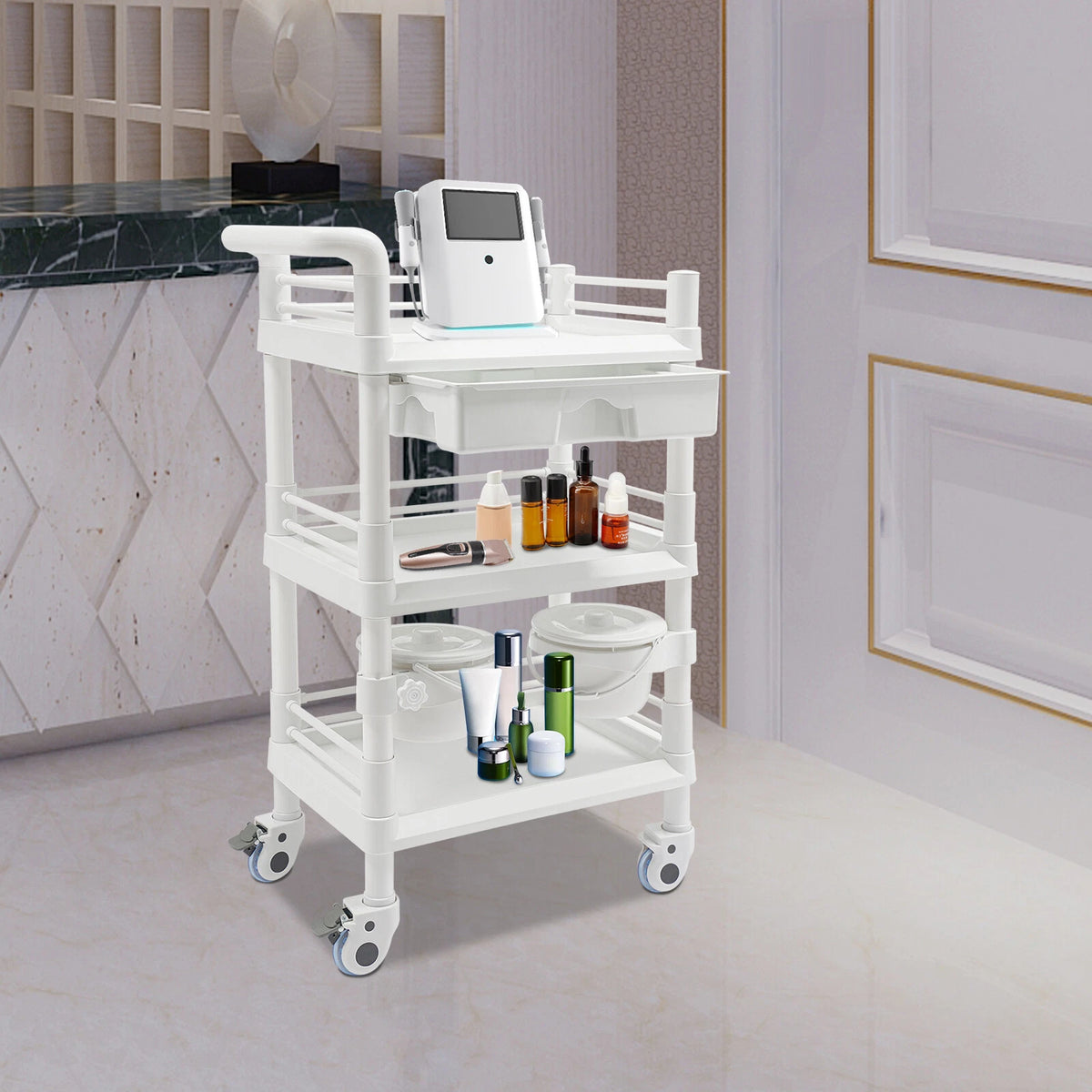 Salon Storage Cart for Beauty Organizer (Movable Mobile Trolley)