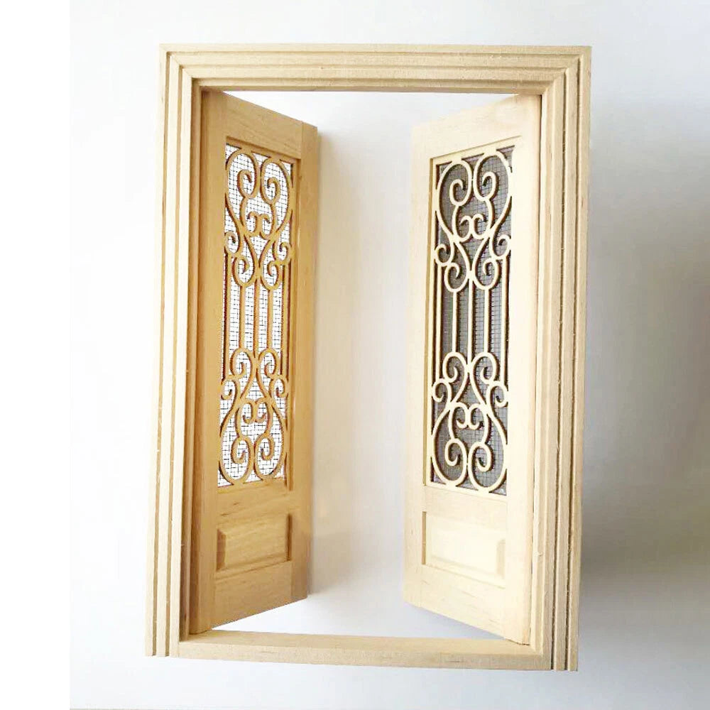Double Door for Dollhouse Miniature (1:12 Scale)