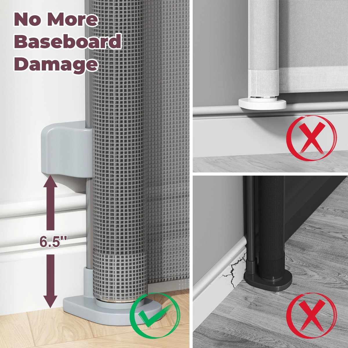Retractable Baby Gate for Stairs & Doorways (34" Tall x 55" Wide)