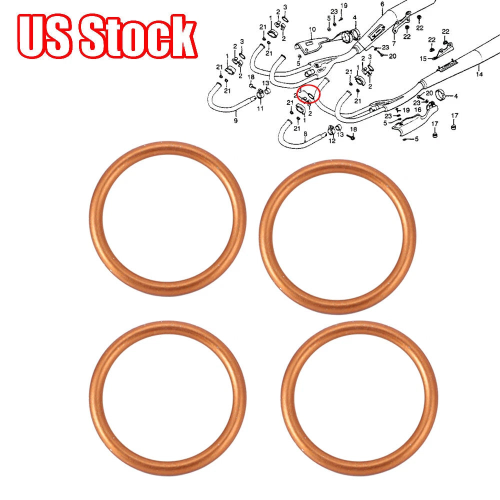 4X Exhaust Gasket for Honda CB VF (18291-MN4-920, 18212-634-010, 18291-236-000)