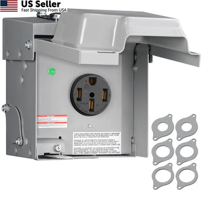 50 Amp RV Power Outlet Box for RVs (125/250V NEMA 14-50R)