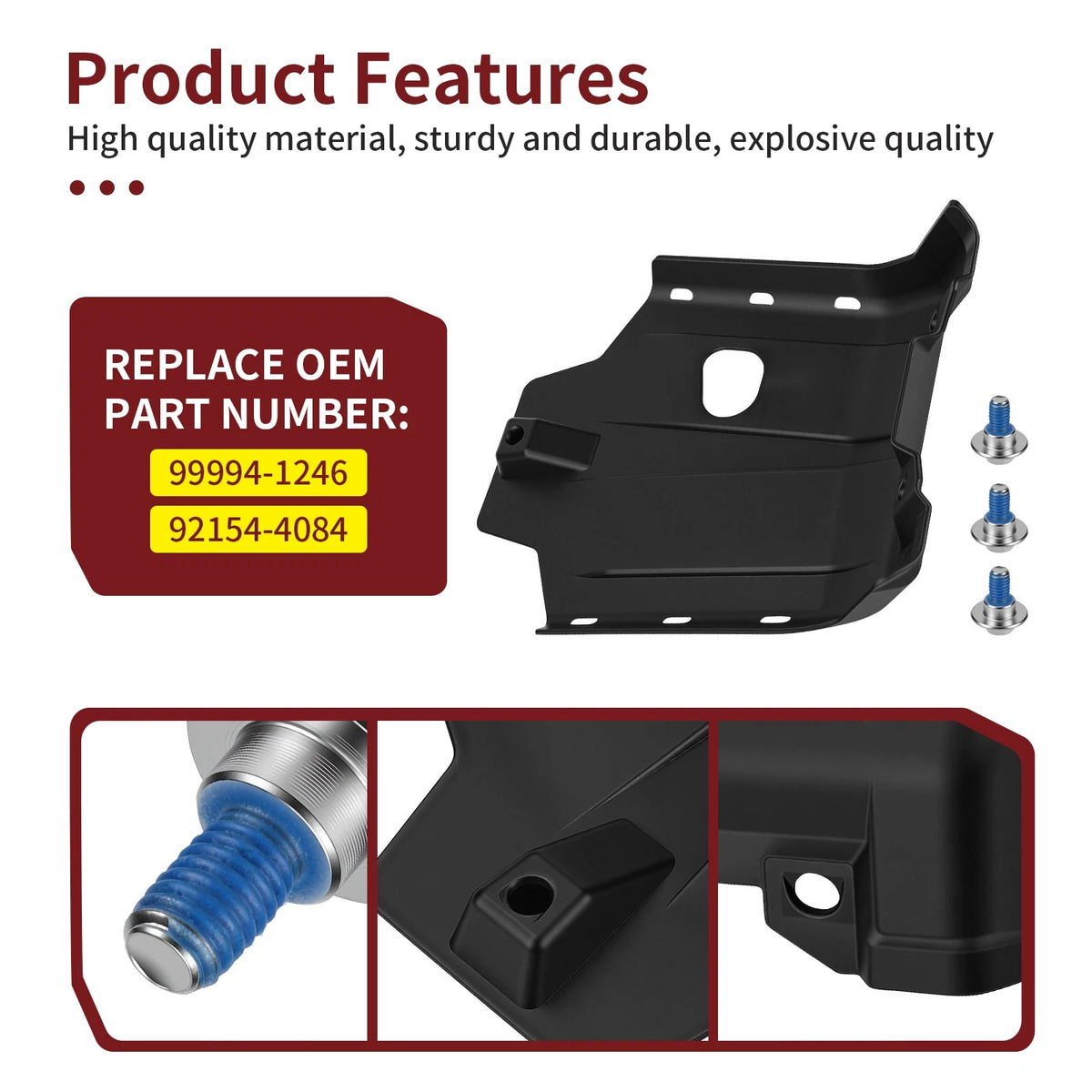 Skid Plate with Hardware for Kawasaki KLX230 KLX 230R 230SM (2020–2024) 99994-1246, 92154-4084