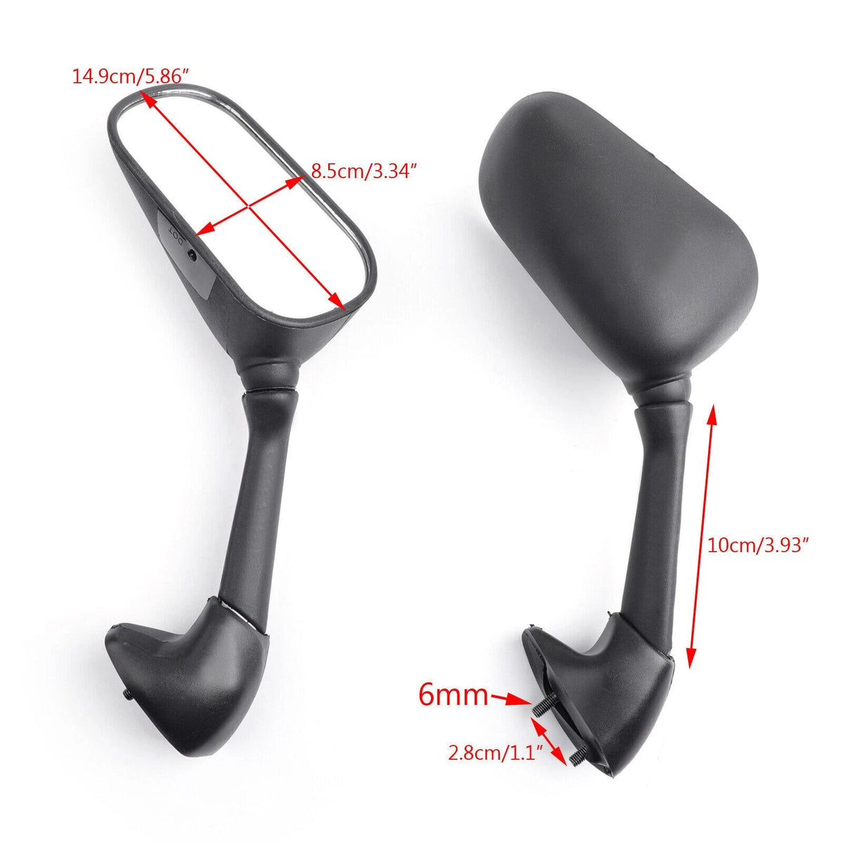 Mirrors for Yamaha YZF 600 R6 (2003–2005) YZF R6S (2006–2008) M529-A035-Black