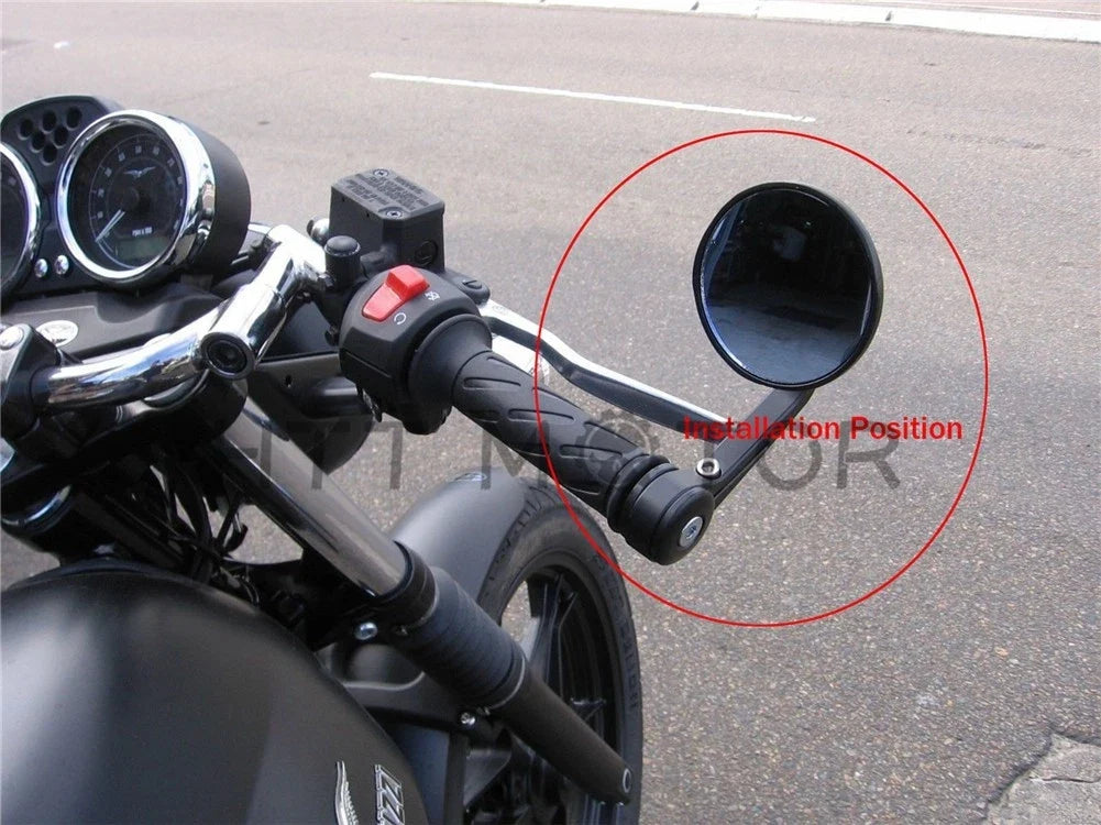 CNC Black 3" Bar End Mirrors for Harley Triumph Victory Motorcycle (1" Handlebar)