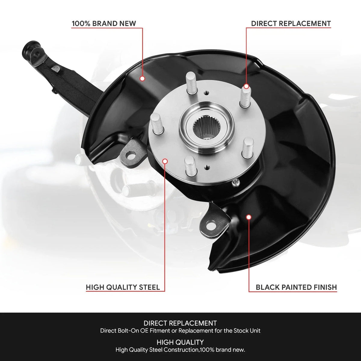 Front Left Driver Loaded Wheel Bearing Knuckle for Acura TSX Honda Accord (2008–2014)