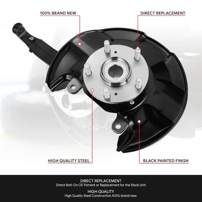 Front Left Driver Loaded Wheel Bearing Knuckle for Acura TSX Honda Accord (2008–2014)