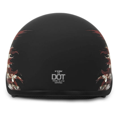Solid Flat Black Half Face Motorcycle Helmet for Medium Size (Safety Approved)