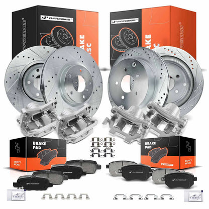 Set of 4 Drilled Brake Rotors & Pads for Nissan Murano (41011CA005, 410111AA0A)