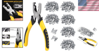 Durable Hog Ring Pliers with 1800 Cage Clips for Easy Assembly