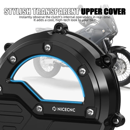 NICECNC Billet Clear Clutch Cover for KTM 990 Adventure/R/S, 990 SMR, 990 SMT (2006–2016)