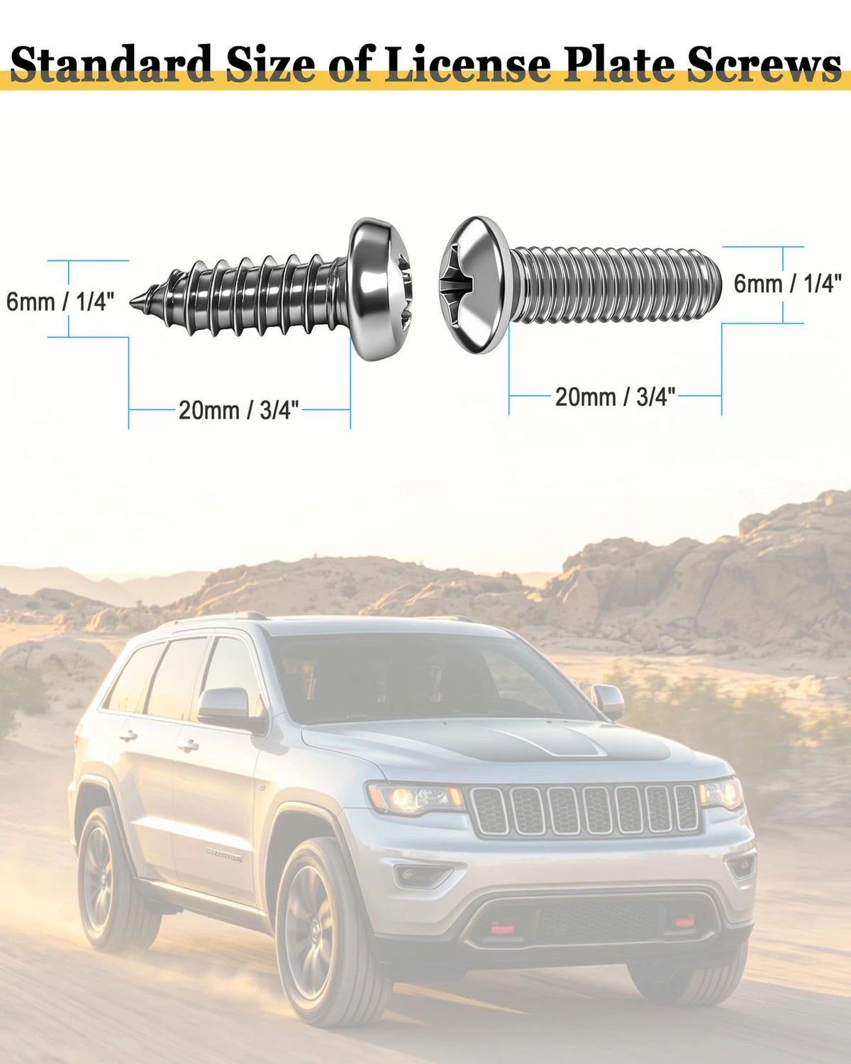 M6 x 20mm Stainless Carbon Caps - Self Tapping & Mechanical Screws