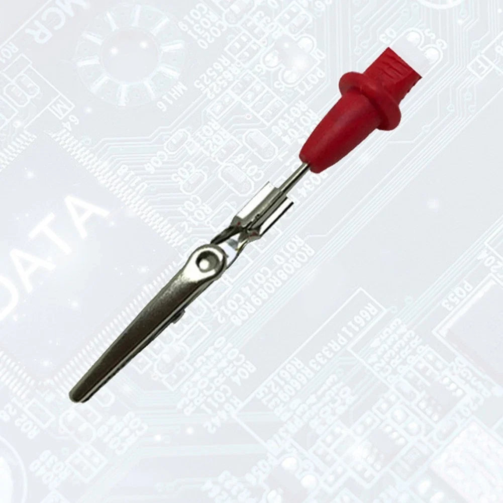 Crocodile Clip Probe Set of 2 Red and Black Silicone with 2mm Test Pinhole