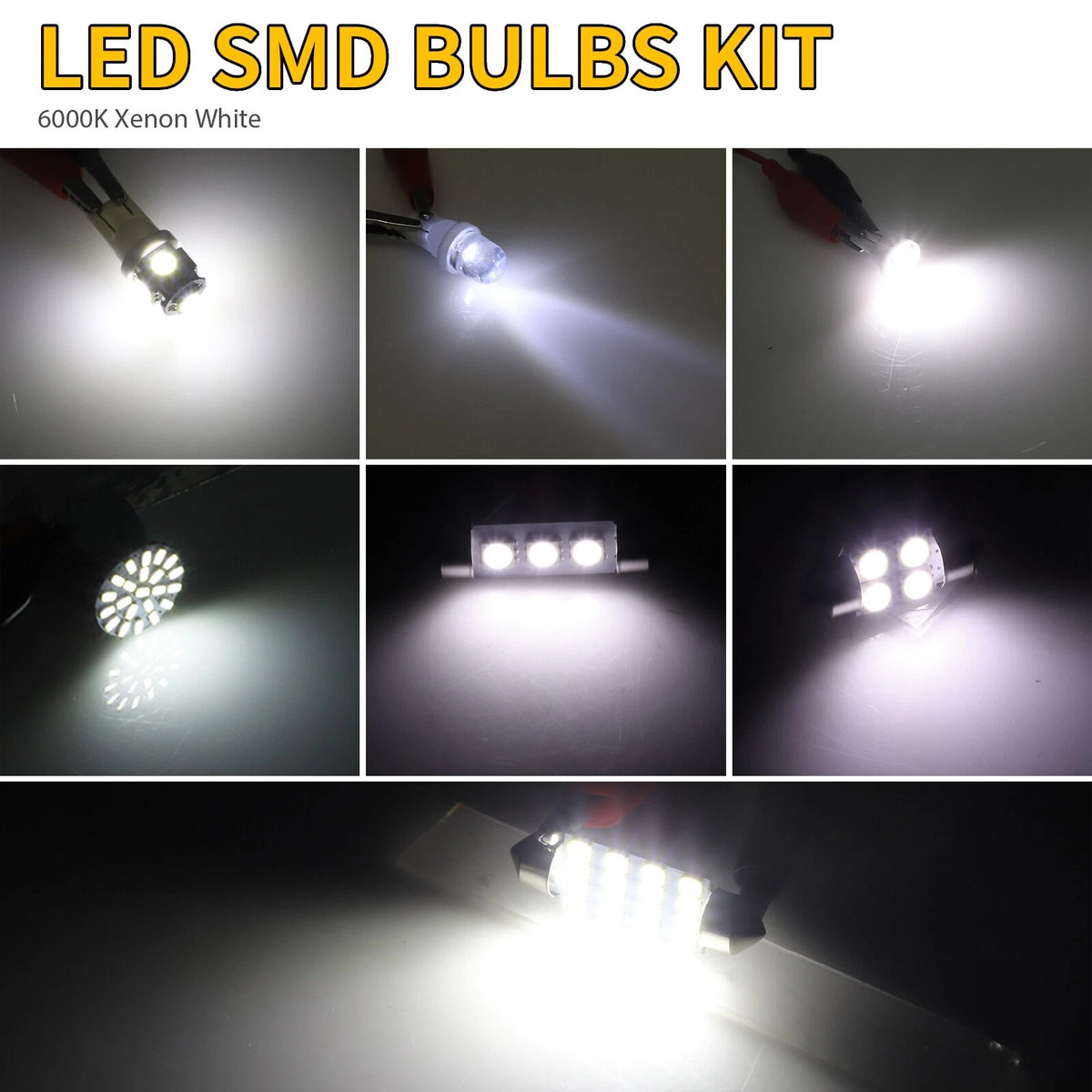 42PCS LED Interior Light Bulbs for Car (T10=W5W 2825 168 194 158 161 175 192 501 921 PC175 906 904)