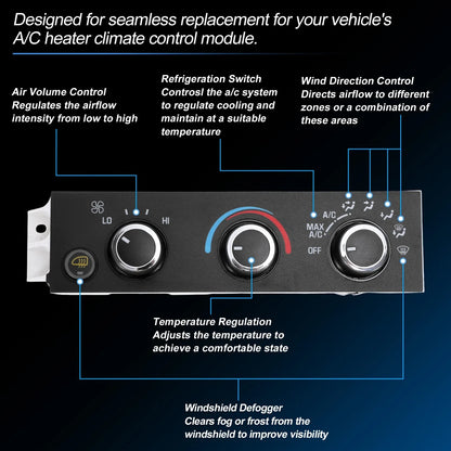 A/C Heater Climate Control Switch Module for Chevrolet Express (1996–2023) No.599-294