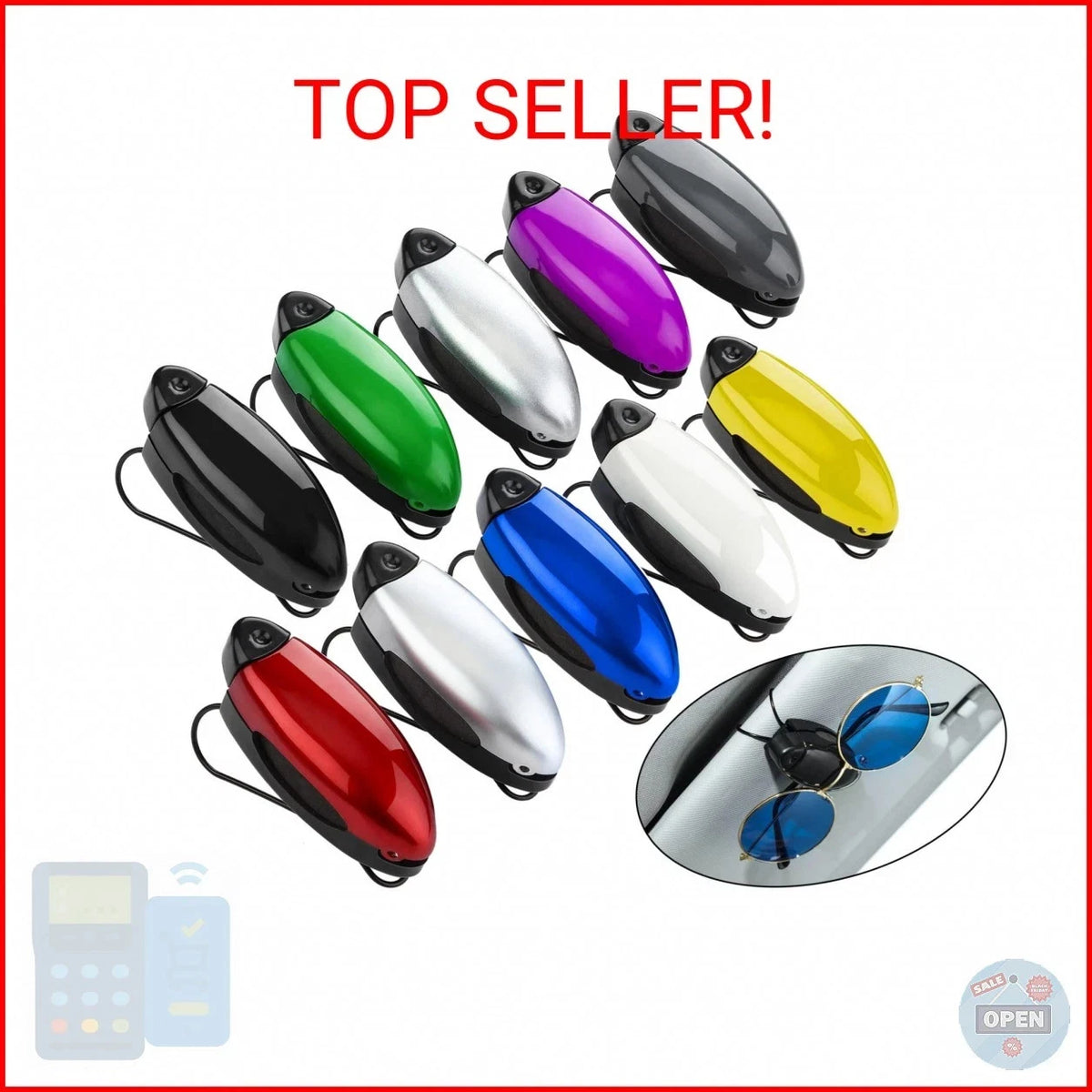 Set of 10 Sun Visor Clip Holders for Auto Car Sunglasses Glasses