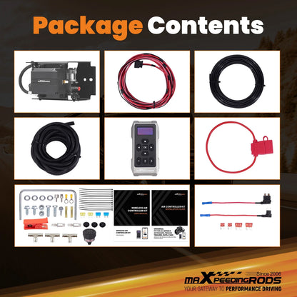Wireless Air Shock Controller Kit + 2x Spring Bags for Dodge Ram 1500 2500