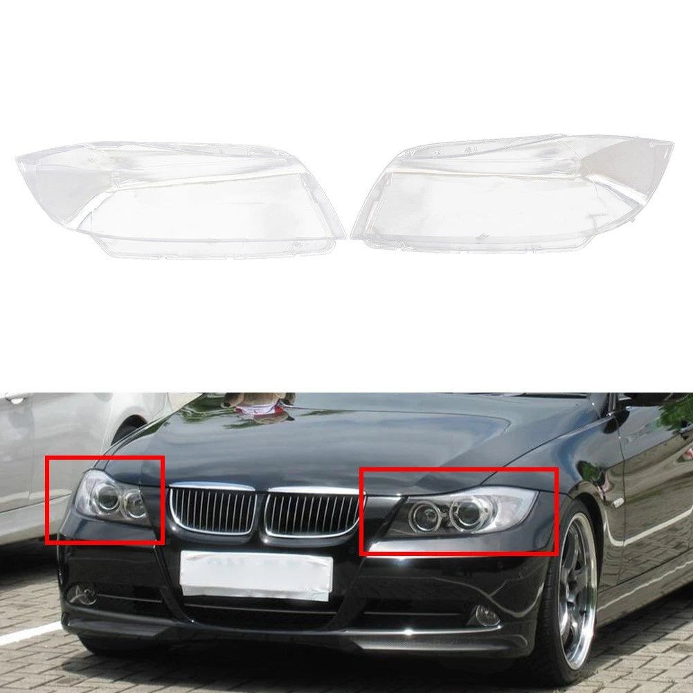 1 Pair Headlight Clear Lens Cover for BMW 3 Series E90 E91 (2005–2011)