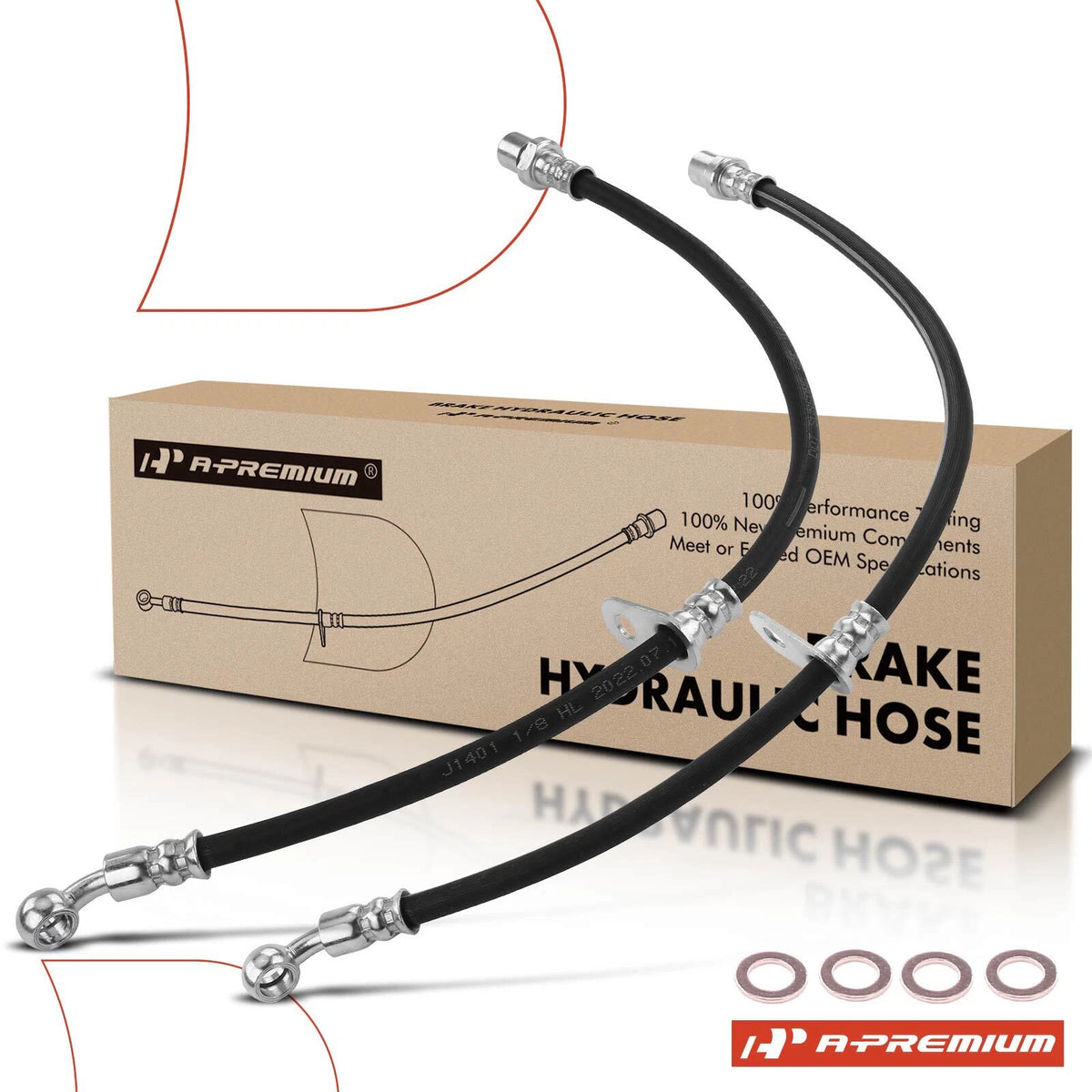 2X Front Brake Hydraulic Hose for Subaru Impreza (2008–2010) 26590FG000, 2201800, 2201802