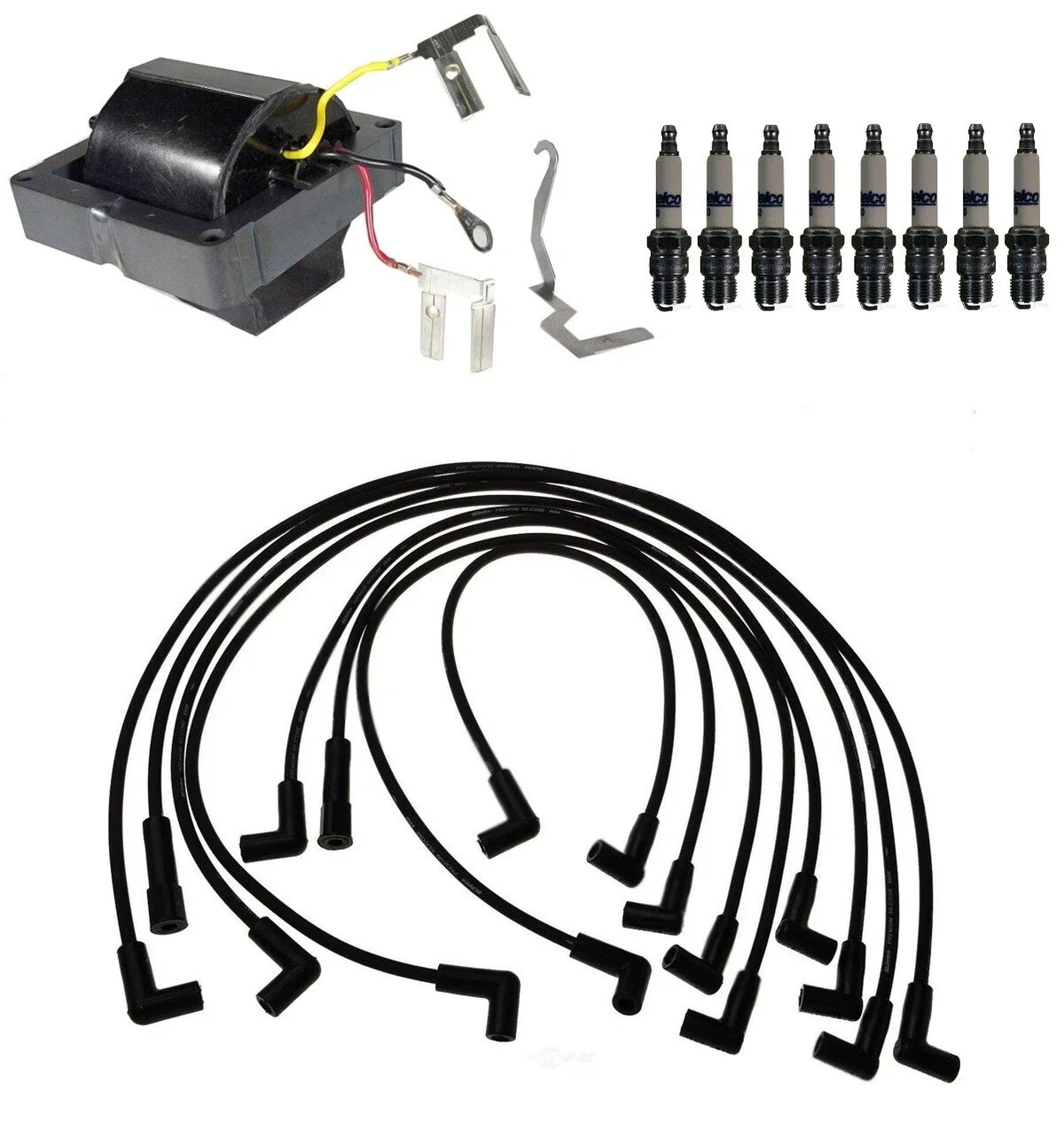 Ignition Wires & Spark Plugs Kit for Chevy C20 K20 Suburban V8 (1973–1991)