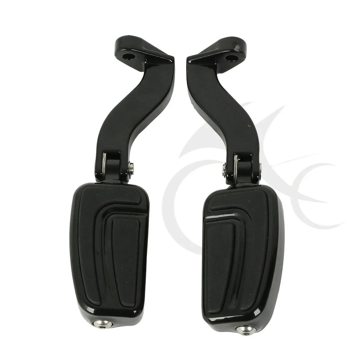 Black Rear Passenger Foot Pegs for Harley Road Street Glide (1993–2022)