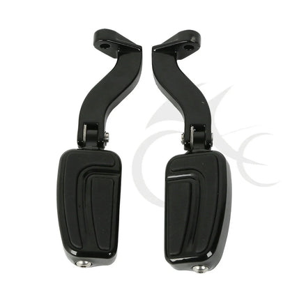 Black Rear Passenger Foot Pegs for Harley Road Street Glide (1993–2022)