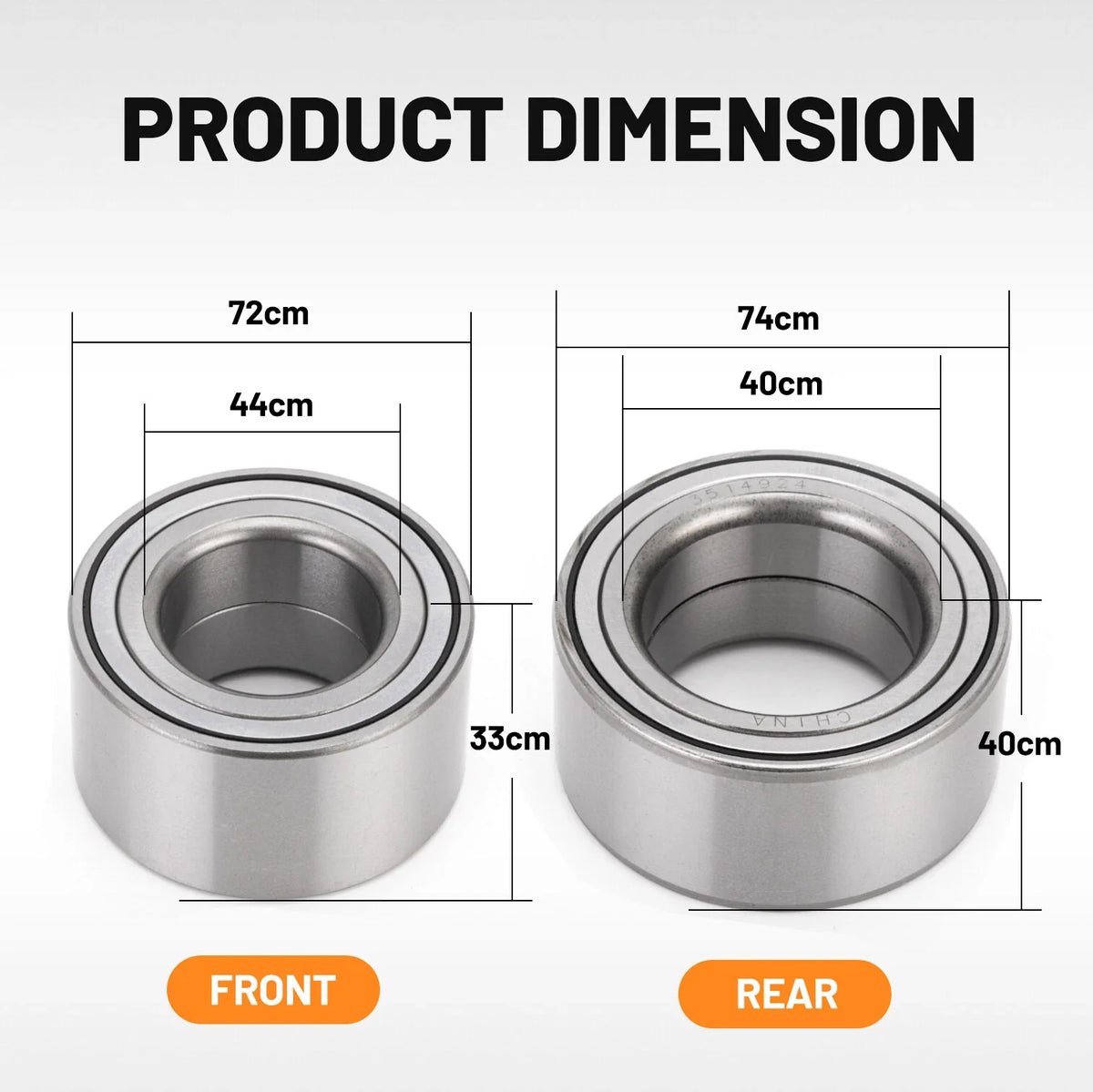 Set of 4 Wheel Bearings & Ring for Polaris Ranger 570 700 800 900 1000