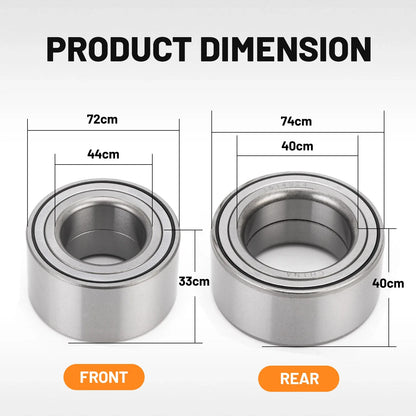 Set of 4 Wheel Bearings & Ring for Polaris Ranger 570 700 800 900 1000