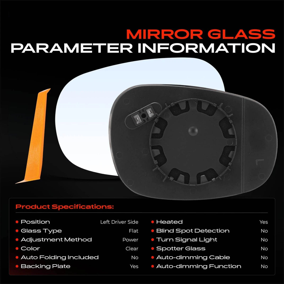 Driver Power Mirror Glass with Heated for BMW 320i 328i xDrive 335i (2012–2013) - 51167252893
