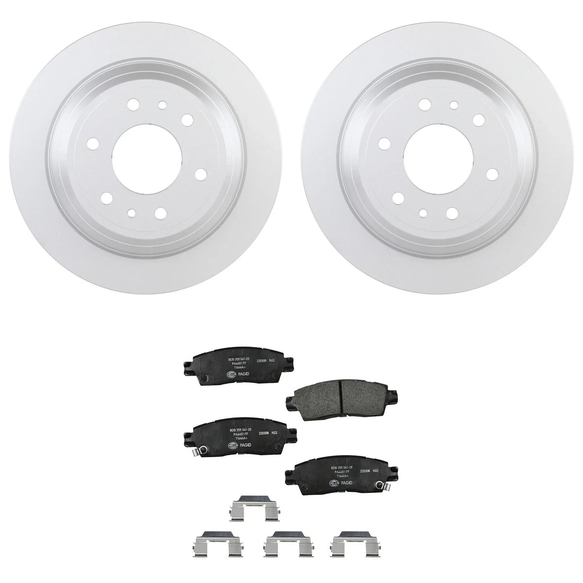 Bosch QuietCast Rear Rotors & Hella Ceramic Brake Pads for SSR Envoy 9-7x (2002–2009)