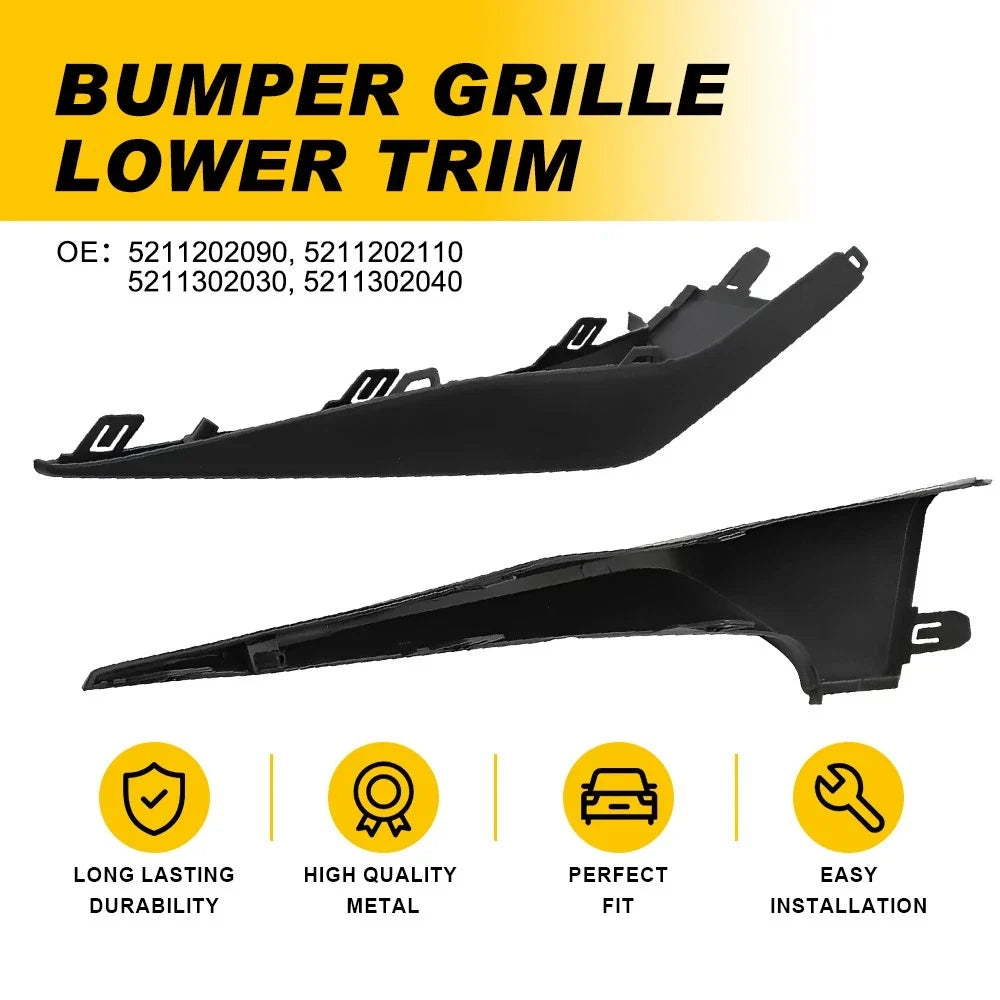 Set of 2 Front Bumper Grille Lower Trim Molding for Toyota Corolla (2020–2022)