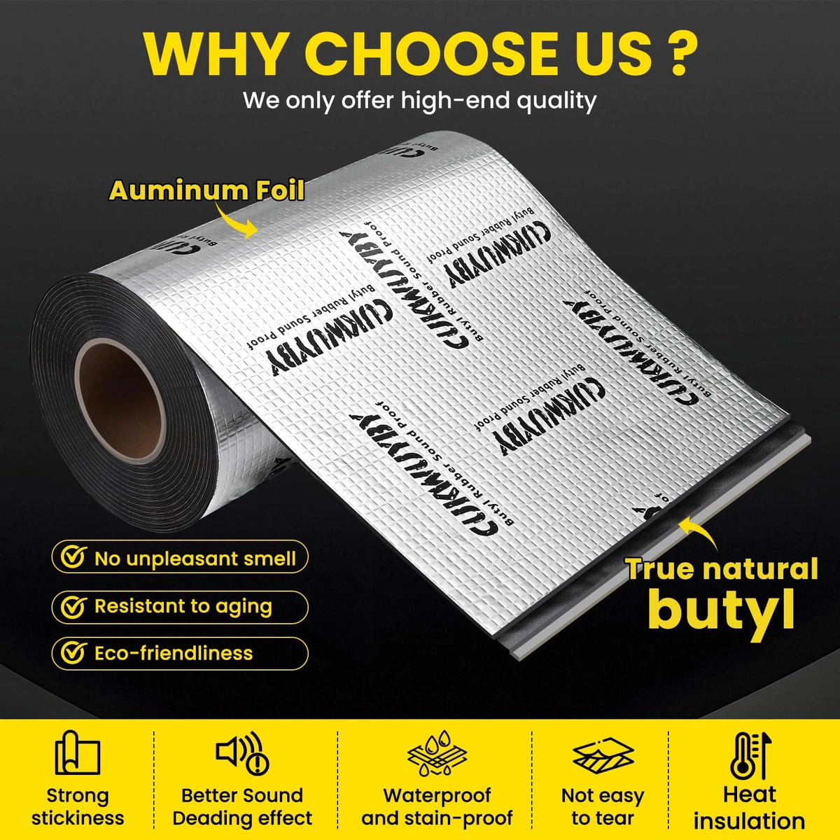 Butyl Sound Deadening Material for Cars (36 sqft) - Silver