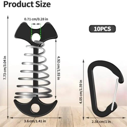 12 PCS Deck Anchors for Tent and Furniture Stability (Black Finish)