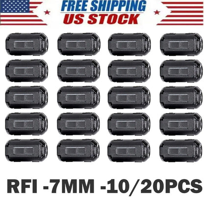 10/20PC 7mm Ferrite Bead Clamp Choke Coil EMI RFI Noise Filter Clip