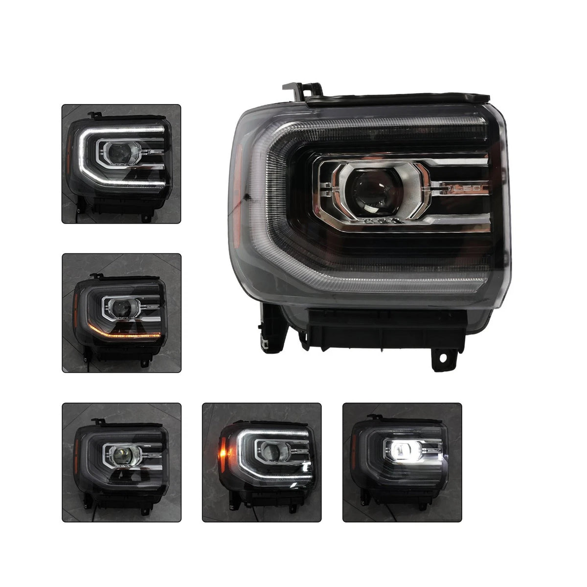 Full LED Projector Headlight for GMC Sierra 1500 (2016–2018) GM2503459, 84046789, 23306130, 23395604, 23506753