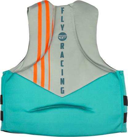 Fly Racing Neoprene Flotation Vest 2X-Large for Watercraft (Teal/Grey/Orange)
