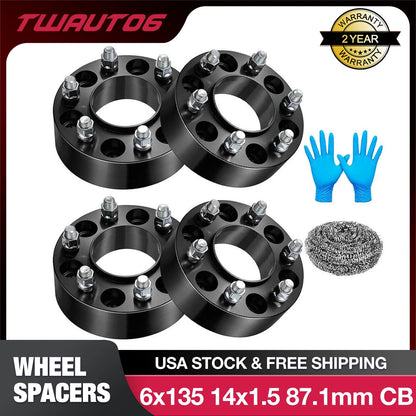 Set of 4 Hubcentric Wheel Spacers 1.5" M14x1.5 for Ford Lobo (2015–2021)